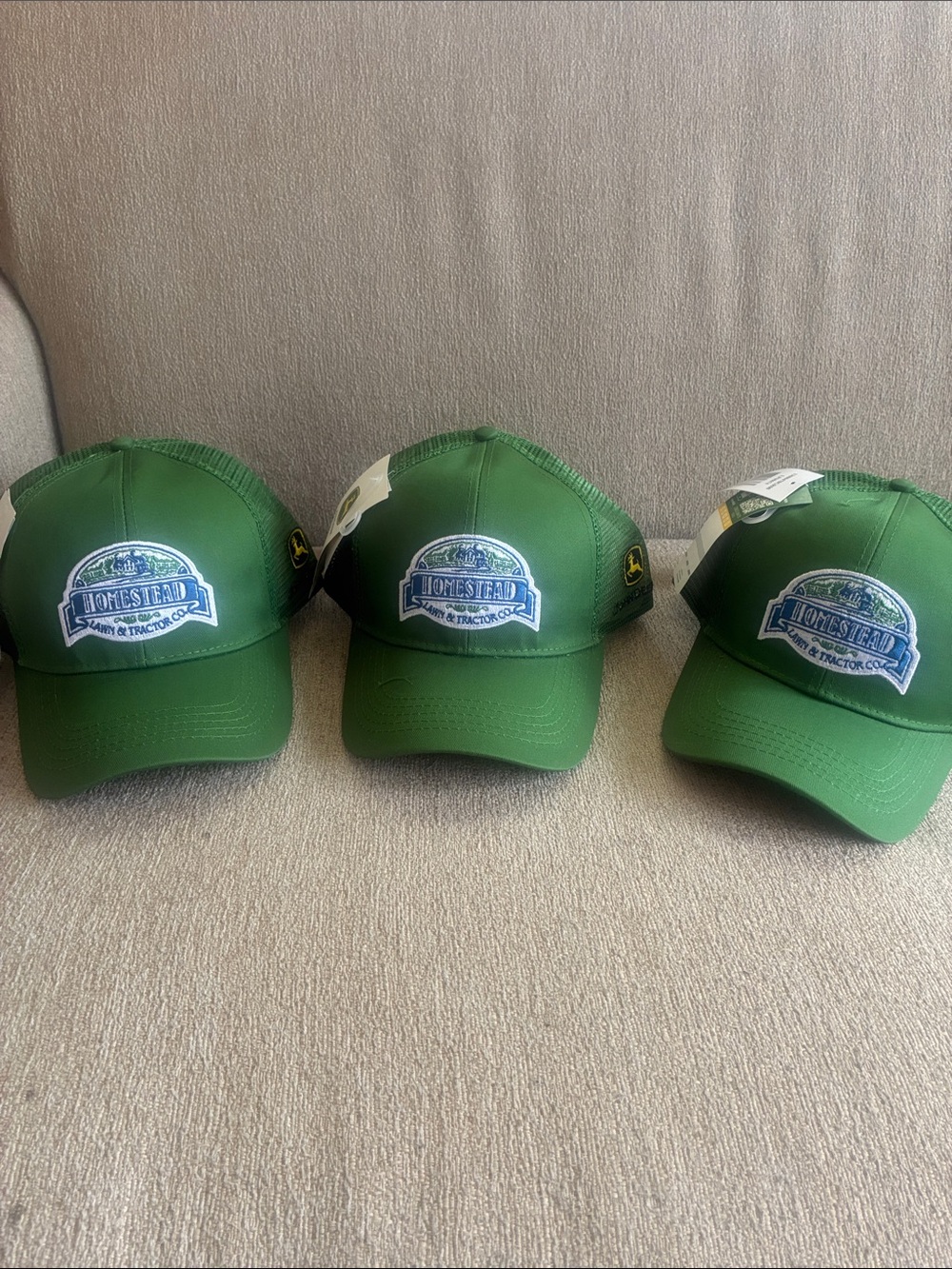 3 John Deere Green Trucker Cap with Embroidered Homestead Patch
